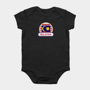 Malaysia Country Badge - Malaysia Flag Baby Bodysuit